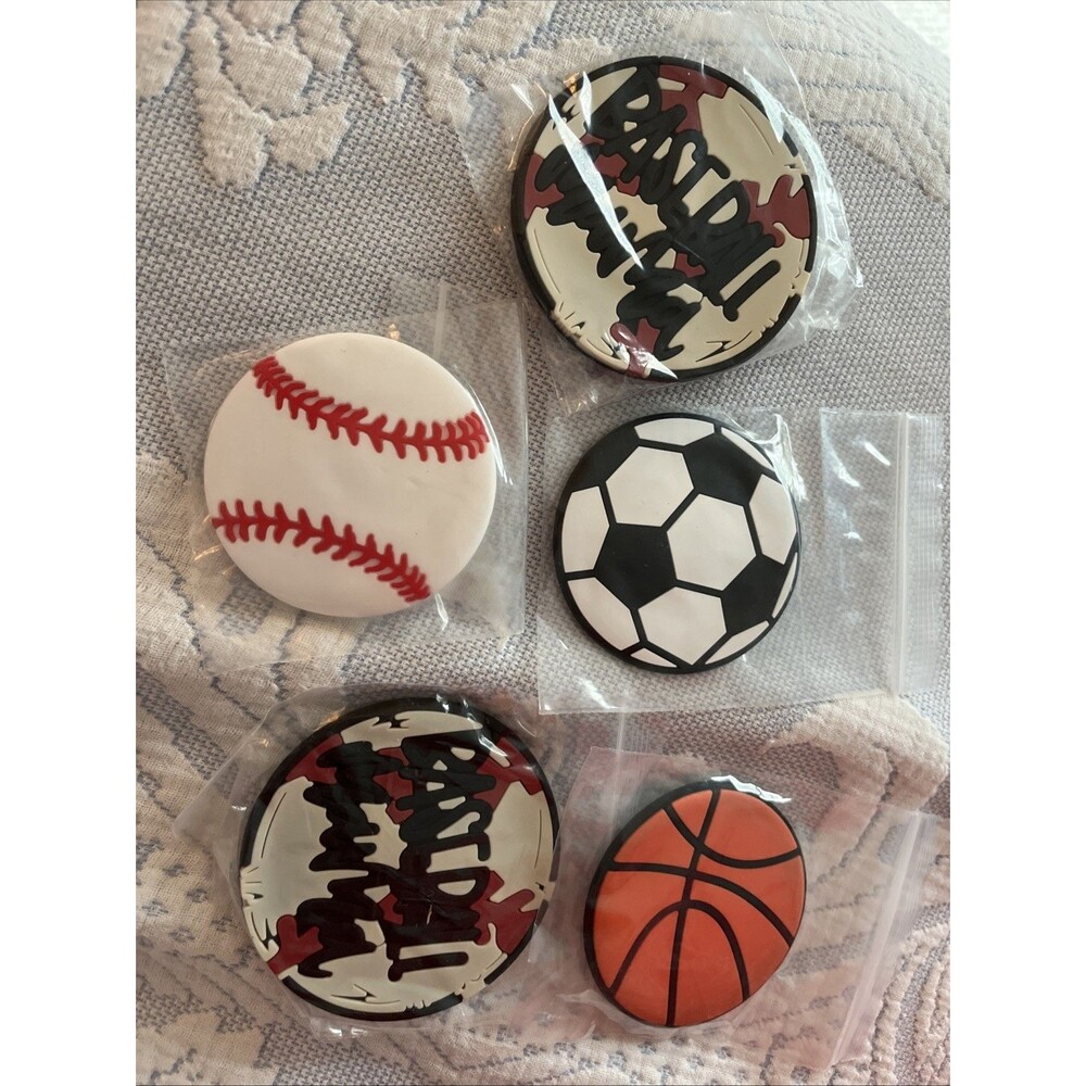 FOOTBALL, BASEBALL SPORTS, SOCCER For BOGG BAG Charms Jibbitz - 5 Pieces!!